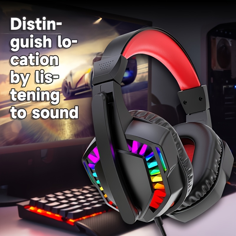 Gaming Headset Rgb - A66, Bekabelde hoofdtelefoon, gaminghoofdtelefoon, computerhoofdtelefoon, muziek,