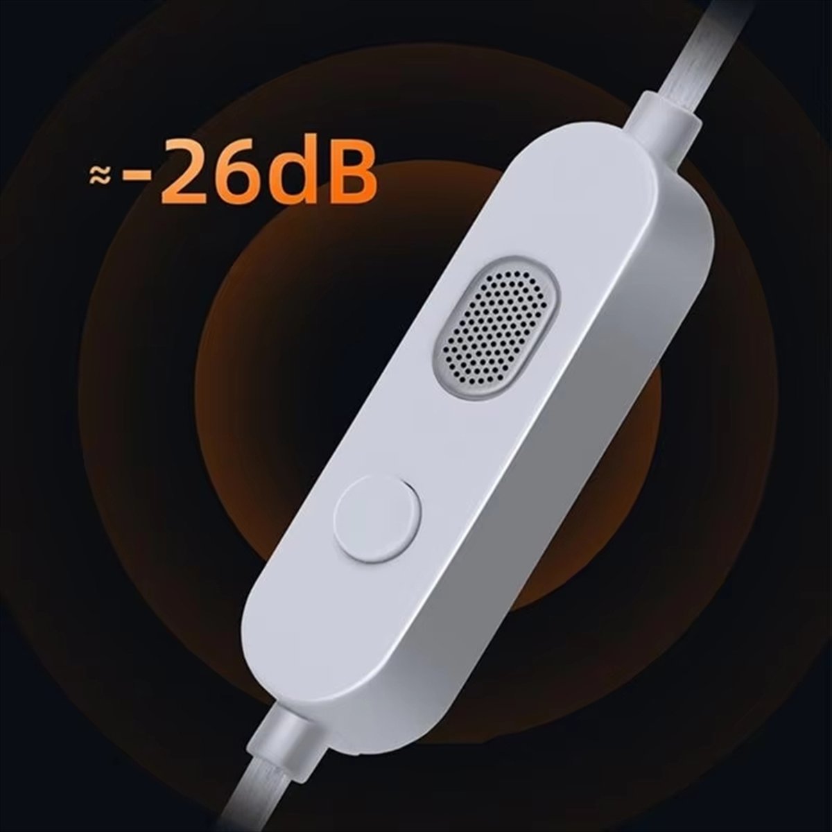 Wired Earphone Mic - ABAN hoofdtelefoonsnoer M2 dubbele microfoon verzilverde