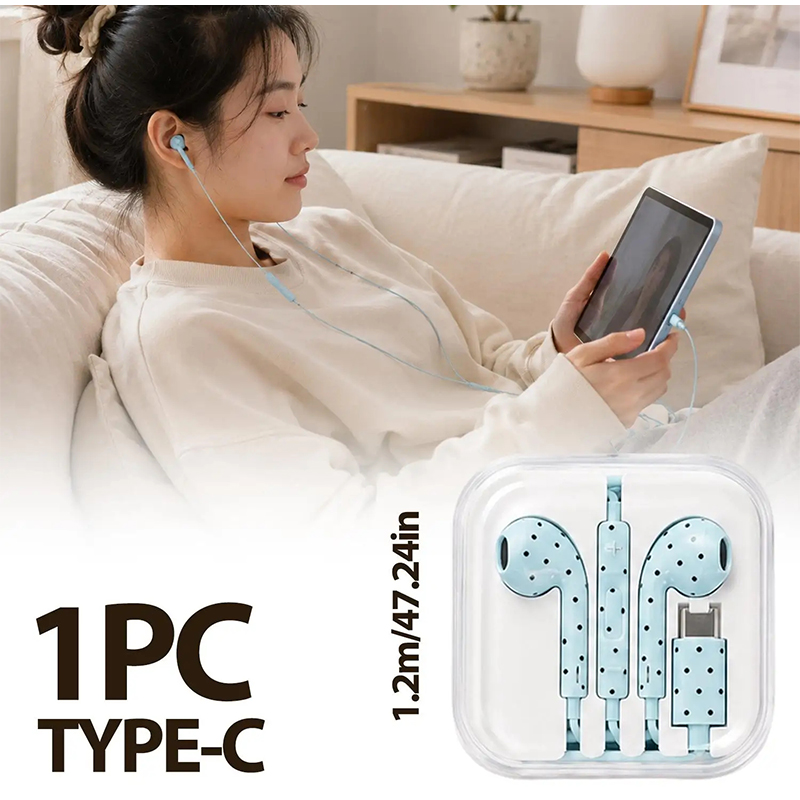 In-ear oortelefoon met stippen - Usb C Earphone recensie en prijs